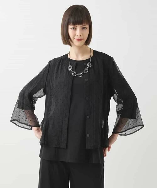 Maison de CINQ / メゾン ドゥ サンク シャツ・ブラウス | 【小さいサイズ】ドットジャカードシアーブラウス | 詳細4