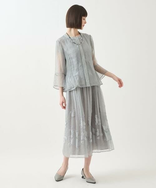 Maison de CINQ / メゾン ドゥ サンク シャツ・ブラウス | 【小さいサイズ】ドットフラワージャカードブラウス | 詳細1