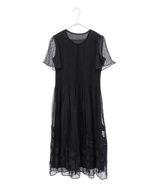 Maison de CINQ / メゾン ドゥ サンク ロング・マキシ丈ワンピース | 【小さいサイズ】ドットフラワーシャーリング切り替えワンピース | 詳細21