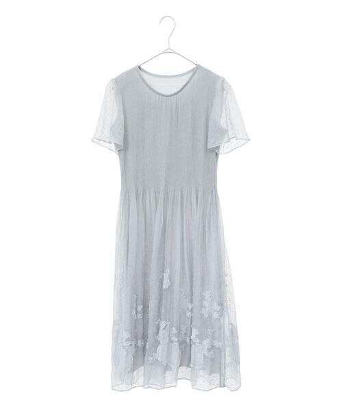 Maison de CINQ / メゾン ドゥ サンク ロング・マキシ丈ワンピース | 【小さいサイズ】ドットフラワーシャーリング切り替えワンピース | 詳細22