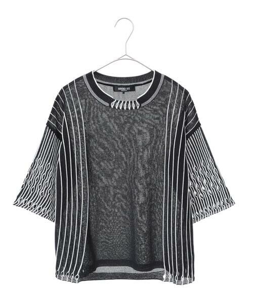 Maison de CINQ / メゾン ドゥ サンク ニット・セーター | 【小さいサイズ/洗える】ペーパーヤーンデザインニットプルオーバー | 詳細16