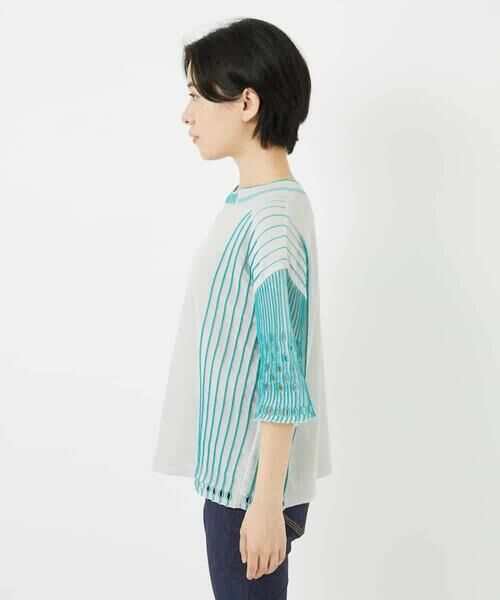 Maison de CINQ / メゾン ドゥ サンク ニット・セーター | 【小さいサイズ/洗える】ペーパーヤーンデザインニットプルオーバー | 詳細5