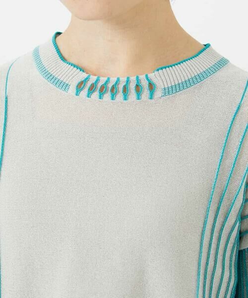 Maison de CINQ / メゾン ドゥ サンク ニット・セーター | 【小さいサイズ/洗える】ペーパーヤーンデザインニットプルオーバー | 詳細8