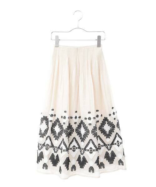 Maison de CINQ / メゾン ドゥ サンク ロング・マキシ丈スカート | 【小さいサイズ】エスニックモチーフシャーリングスカート | 詳細13