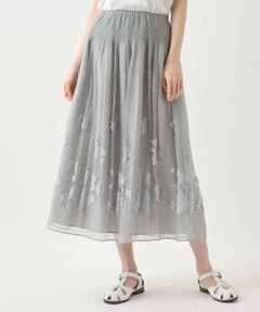 Maison de CINQ / メゾン ドゥ サンク ロング・マキシ丈スカート | 【小さいサイズ】ドットフラワーシャーリングスカート