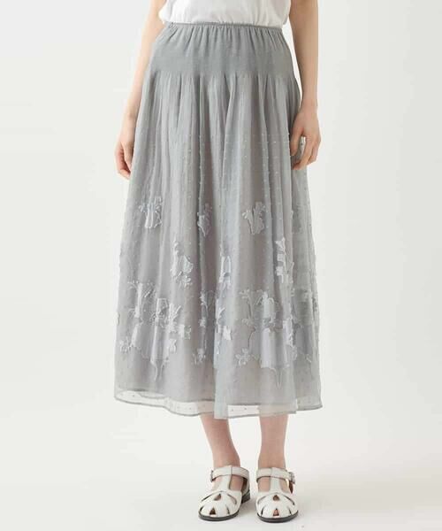 Maison de CINQ / メゾン ドゥ サンク ロング・マキシ丈スカート | 【小さいサイズ】ドットフラワーシャーリングスカート | 詳細1