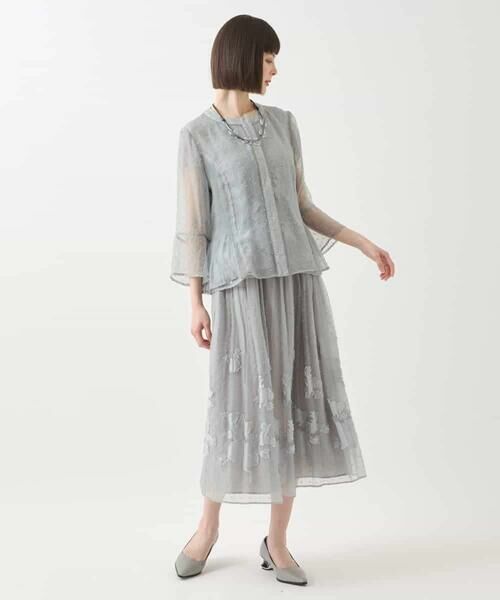 Maison de CINQ / メゾン ドゥ サンク ロング・マキシ丈スカート | 【小さいサイズ】ドットフラワーシャーリングスカート | 詳細9