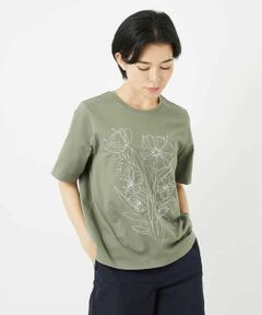 Maison de CINQ / メゾン ドゥ サンク カットソー | 【小さいサイズ】ステッチ刺繍デザインTシャツ