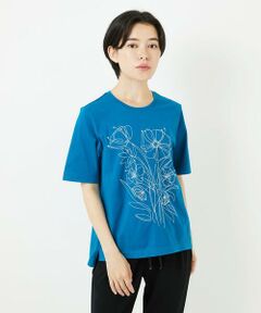 Maison de CINQ / メゾン ドゥ サンク カットソー | 【小さいサイズ】ステッチ刺繍デザインTシャツ