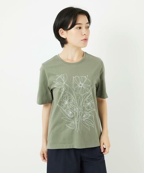 Maison de CINQ / メゾン ドゥ サンク カットソー | 【小さいサイズ】ステッチ刺繍デザインTシャツ | 詳細6