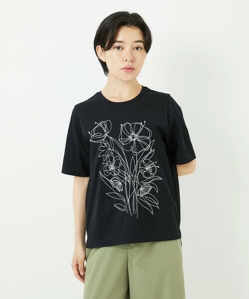 Maison de CINQ / メゾン ドゥ サンク カットソー | 【小さいサイズ】ステッチ刺繍デザインTシャツ | 詳細7