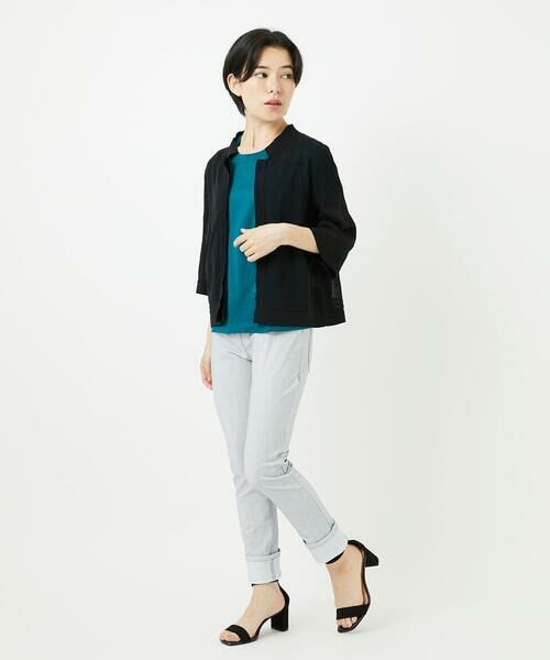 Maison de CINQ / メゾン ドゥ サンク カットソー | 【小さいサイズ】カーブ切り替えコットンカットソー | 詳細18