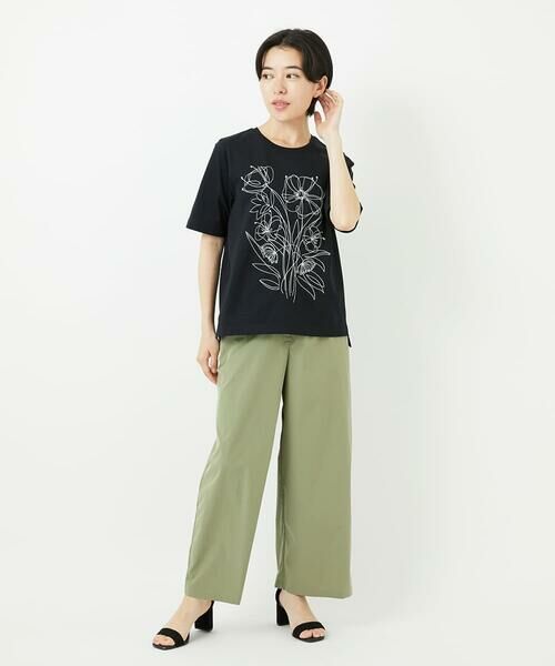 Maison de CINQ / メゾン ドゥ サンク その他パンツ | 【小さいサイズ/撥水】ストレッチタフタデザインワイドパンツ | 詳細15