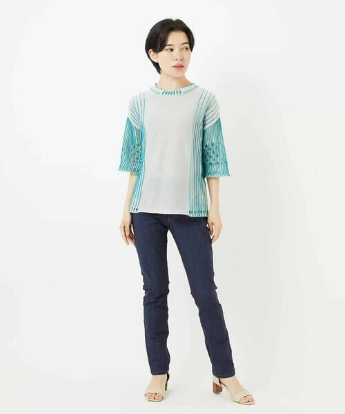 Maison de CINQ / メゾン ドゥ サンク チノ・ワークパンツ | 【小さいサイズ】デニムプリントストレッチプルオンパンツ | 詳細18