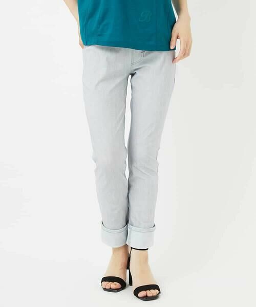 Maison de CINQ / メゾン ドゥ サンク チノ・ワークパンツ | 【小さいサイズ】デニムプリントストレッチプルオンパンツ | 詳細4