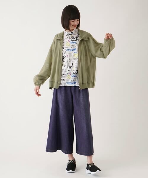 Maison de CINQ / メゾン ドゥ サンク その他パンツ | 【小さいサイズ/洗濯機で洗える】デニムプリントストレッチガウチョパンツ | 詳細12