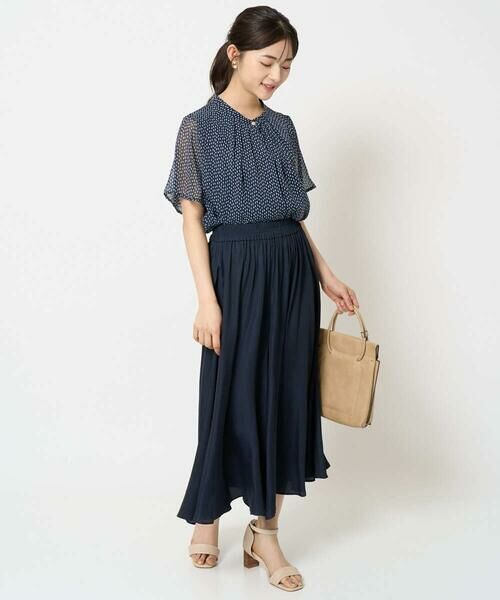 Maison de CINQ / メゾン ドゥ サンク シャツ・ブラウス | 【小さいサイズ】スクエアドット柄フレアスリーブブラウス/洗える/セットアップ対応 | 詳細18