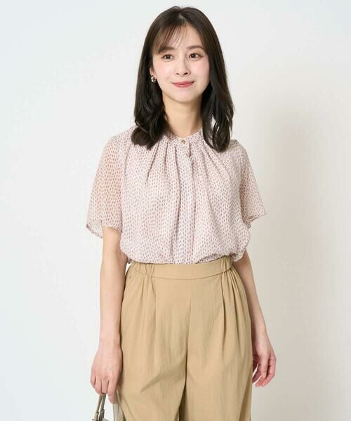 Maison de CINQ / メゾン ドゥ サンク シャツ・ブラウス | 【小さいサイズ】スクエアドット柄フレアスリーブブラウス/洗える/セットアップ対応 | 詳細2
