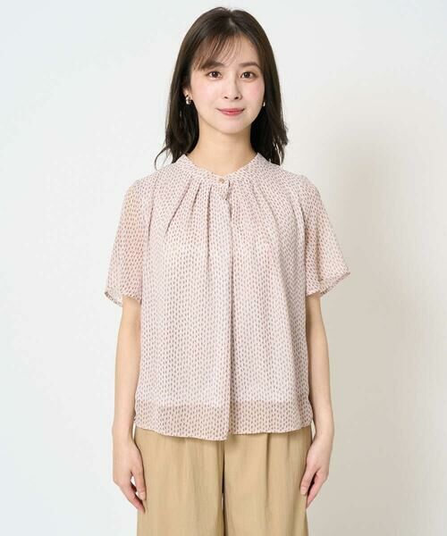 Maison de CINQ / メゾン ドゥ サンク シャツ・ブラウス | 【小さいサイズ】スクエアドット柄フレアスリーブブラウス/洗える/セットアップ対応 | 詳細3