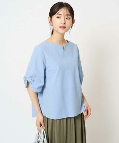 Maison de CINQ / メゾン ドゥ サンク シャツ・ブラウス | 【小さいサイズ】キーネックデザインブラウス/撥水/UVカット/洗える/セットアップ対応