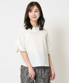 Maison de CINQ / メゾン ドゥ サンク シャツ・ブラウス | 【小さいサイズ】キーネックデザインブラウス/撥水/UVカット/洗える/セットアップ対応