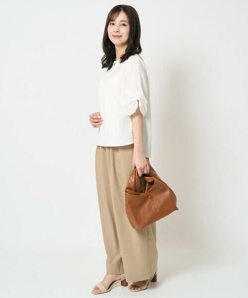 Maison de CINQ / メゾン ドゥ サンク シャツ・ブラウス | 【小さいサイズ】キーネックデザインブラウス/撥水/UVカット/洗える/セットアップ対応 | 詳細16