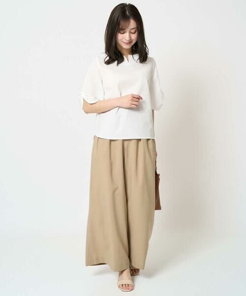 Maison de CINQ / メゾン ドゥ サンク シャツ・ブラウス | 【小さいサイズ】キーネックデザインブラウス/撥水/UVカット/洗える/セットアップ対応 | 詳細17