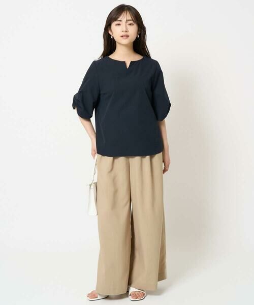 Maison de CINQ / メゾン ドゥ サンク シャツ・ブラウス | 【小さいサイズ】キーネックデザインブラウス/撥水/UVカット/洗える/セットアップ対応 | 詳細27