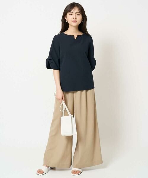 Maison de CINQ / メゾン ドゥ サンク シャツ・ブラウス | 【小さいサイズ】キーネックデザインブラウス/撥水/UVカット/洗える/セットアップ対応 | 詳細28