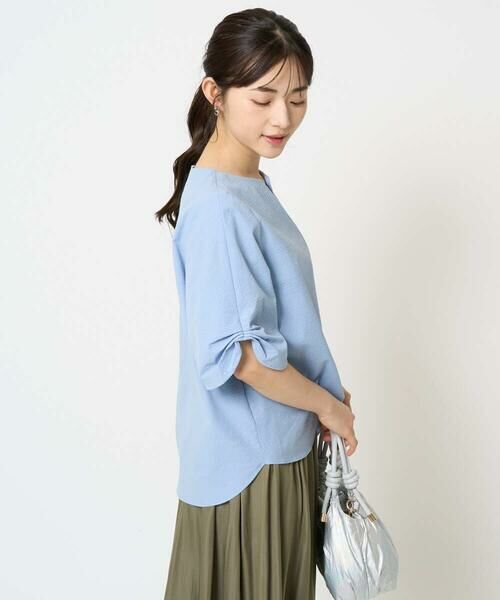 Maison de CINQ / メゾン ドゥ サンク シャツ・ブラウス | 【小さいサイズ】キーネックデザインブラウス/撥水/UVカット/洗える/セットアップ対応 | 詳細4