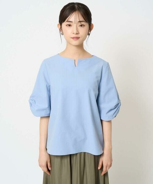 Maison de CINQ / メゾン ドゥ サンク シャツ・ブラウス | 【小さいサイズ】キーネックデザインブラウス/撥水/UVカット/洗える/セットアップ対応 | 詳細5