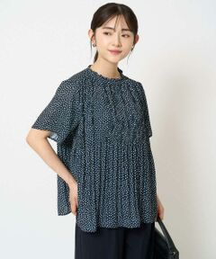 [通気性・発散性]プチフラワーペイズリープリントブラウス 通気性・発散性］プチフラワーペイズリープリントブラウス