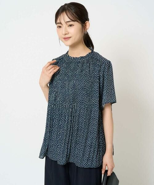 Maison de CINQ / メゾン ドゥ サンク シャツ・ブラウス | 【小さいサイズ】ランダムドット柄プリーツブラウス/洗える | 詳細3
