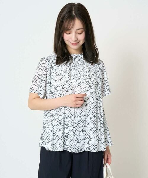 Maison de CINQ / メゾン ドゥ サンク シャツ・ブラウス | 【小さいサイズ】ランダムドット柄プリーツブラウス/洗える | 詳細5