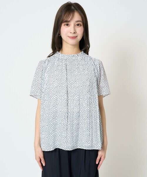 Maison de CINQ / メゾン ドゥ サンク シャツ・ブラウス | 【小さいサイズ】ランダムドット柄プリーツブラウス/洗える | 詳細6