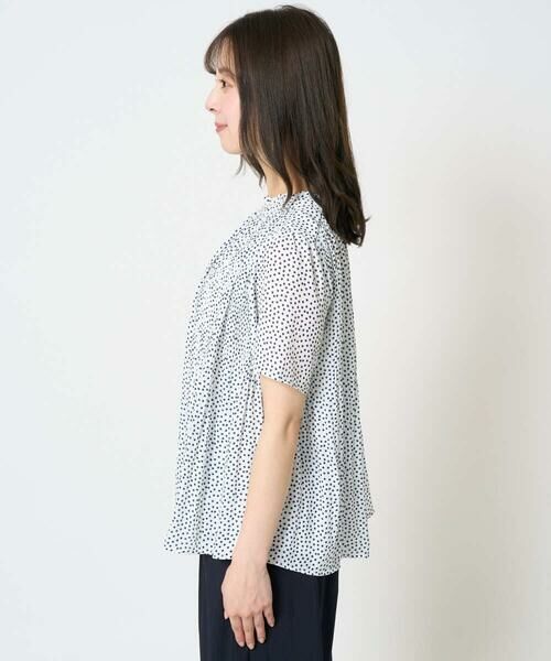 Maison de CINQ / メゾン ドゥ サンク シャツ・ブラウス | 【小さいサイズ】ランダムドット柄プリーツブラウス/洗える | 詳細7