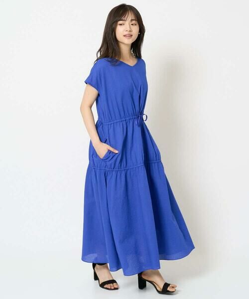 Maison de CINQ / メゾン ドゥ サンク ロング・マキシ丈ワンピース | 【小さいサイズ】Vネックフレンチスリーブワンピース/洗える | 詳細17