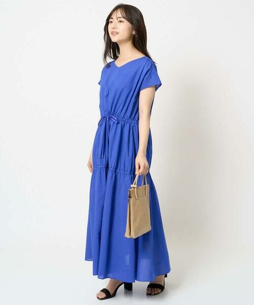 Maison de CINQ / メゾン ドゥ サンク ロング・マキシ丈ワンピース | 【小さいサイズ】Vネックフレンチスリーブワンピース/洗える | 詳細18