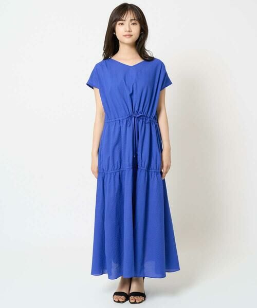 Maison de CINQ / メゾン ドゥ サンク ロング・マキシ丈ワンピース | 【小さいサイズ】Vネックフレンチスリーブワンピース/洗える | 詳細5