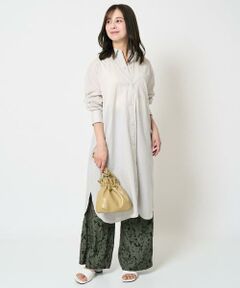 Maison de CINQ / メゾン ドゥ サンク シャツ・ブラウス | 【小さいサイズ】コットンリネンロングシャツワンピース/洗える