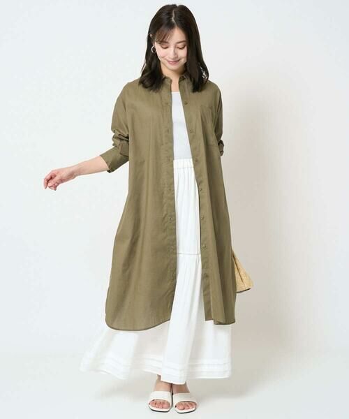 Maison de CINQ / メゾン ドゥ サンク シャツ・ブラウス | 【小さいサイズ】コットンリネンロングシャツワンピース/洗える | 詳細19