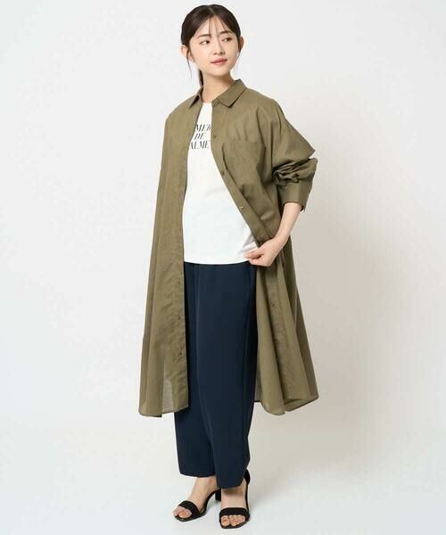 Maison de CINQ / メゾン ドゥ サンク シャツ・ブラウス | 【小さいサイズ】コットンリネンロングシャツワンピース/洗える | 詳細22