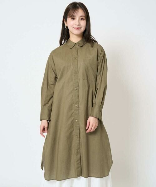 Maison de CINQ / メゾン ドゥ サンク シャツ・ブラウス | 【小さいサイズ】コットンリネンロングシャツワンピース/洗える | 詳細4