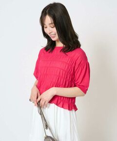 Maison de CINQ / メゾン ドゥ サンク ニット・セーター | 【小さいサイズ】シャーリングボーダー五分袖ニット/洗える