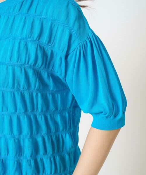 Maison de CINQ / メゾン ドゥ サンク ニット・セーター | 【小さいサイズ】シャーリングボーダー五分袖ニット/洗える | 詳細10