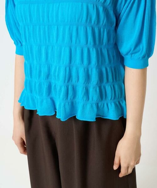 Maison de CINQ / メゾン ドゥ サンク ニット・セーター | 【小さいサイズ】シャーリングボーダー五分袖ニット/洗える | 詳細11