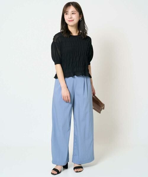 Maison de CINQ / メゾン ドゥ サンク ニット・セーター | 【小さいサイズ】シャーリングボーダー五分袖ニット/洗える | 詳細17