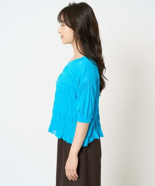 Maison de CINQ / メゾン ドゥ サンク ニット・セーター | 【小さいサイズ】シャーリングボーダー五分袖ニット/洗える | 詳細7