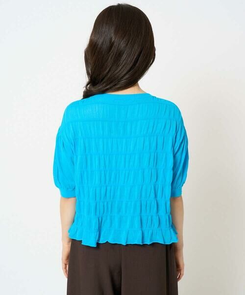 Maison de CINQ / メゾン ドゥ サンク ニット・セーター | 【小さいサイズ】シャーリングボーダー五分袖ニット/洗える | 詳細8