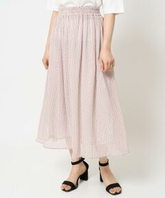 Maison de CINQ / メゾン ドゥ サンク ロング・マキシ丈スカート | 【小さいサイズ】スクエアドット柄シフォンスカート/丈の長さが選べる/洗える/セットアップ対応